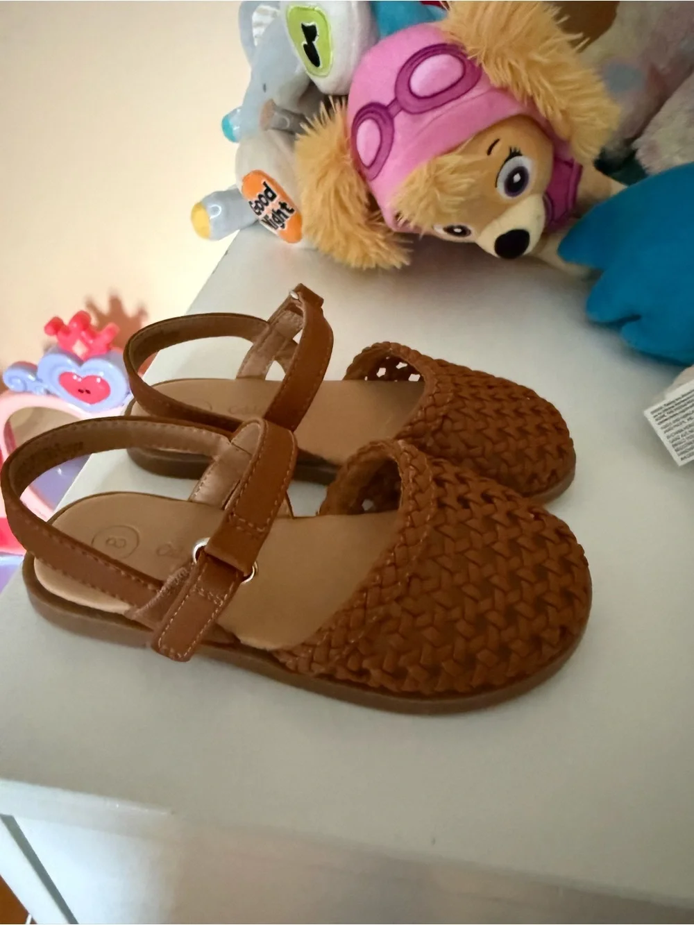 Cat & Jack Girls Braided Faux-Leather Sandals - Brown